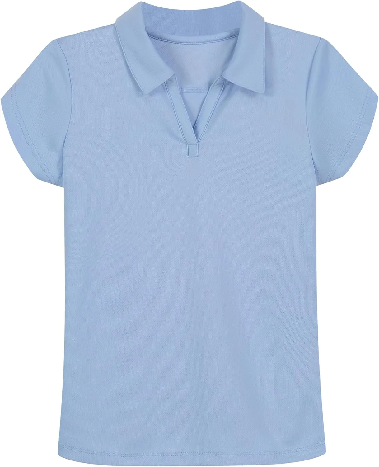 IZOD Girls' School Uniform Short Sleeve Polo Shirt, Button Closure, Moisture Wicking/Performance Material, Fade Resistant