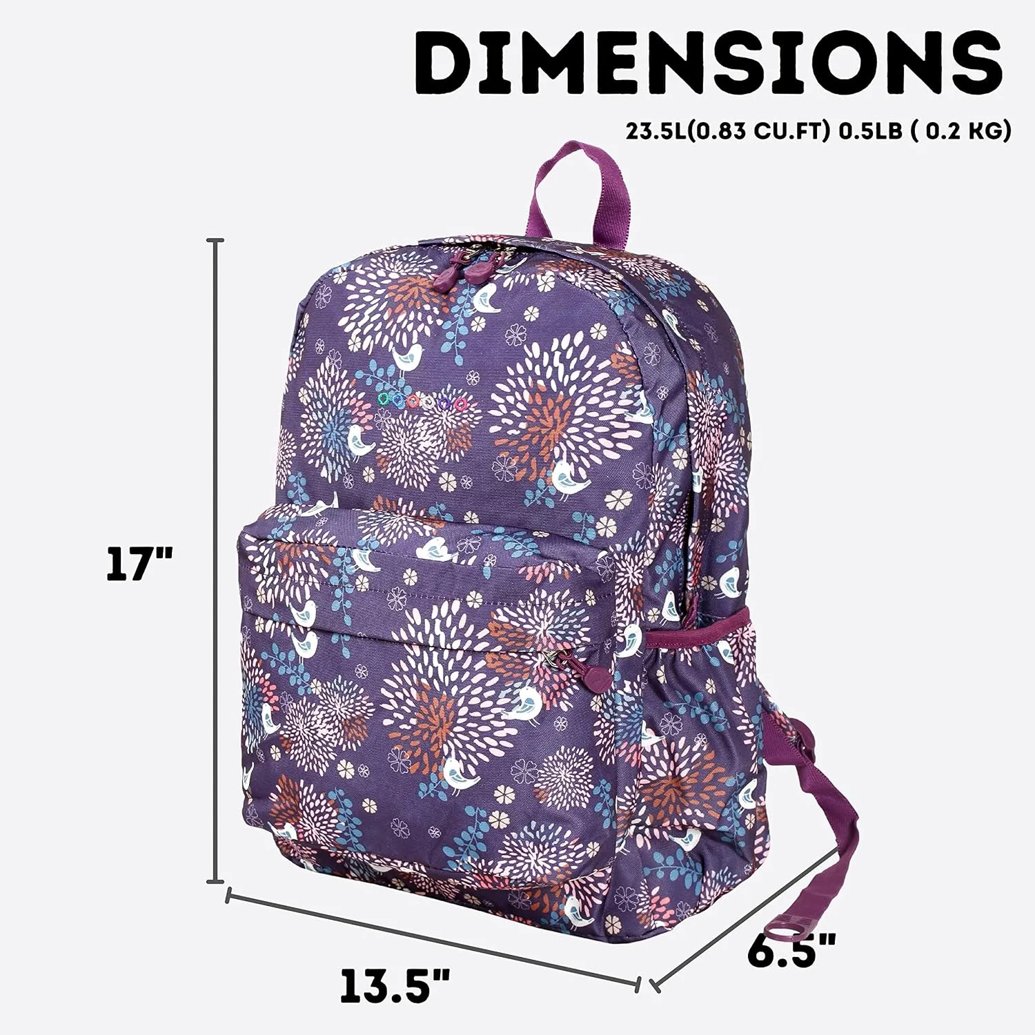 J World New York Unisex Kid's Oz School Backpack for Girls Boys. Cute Bookbag, Baby Birdy, One Size