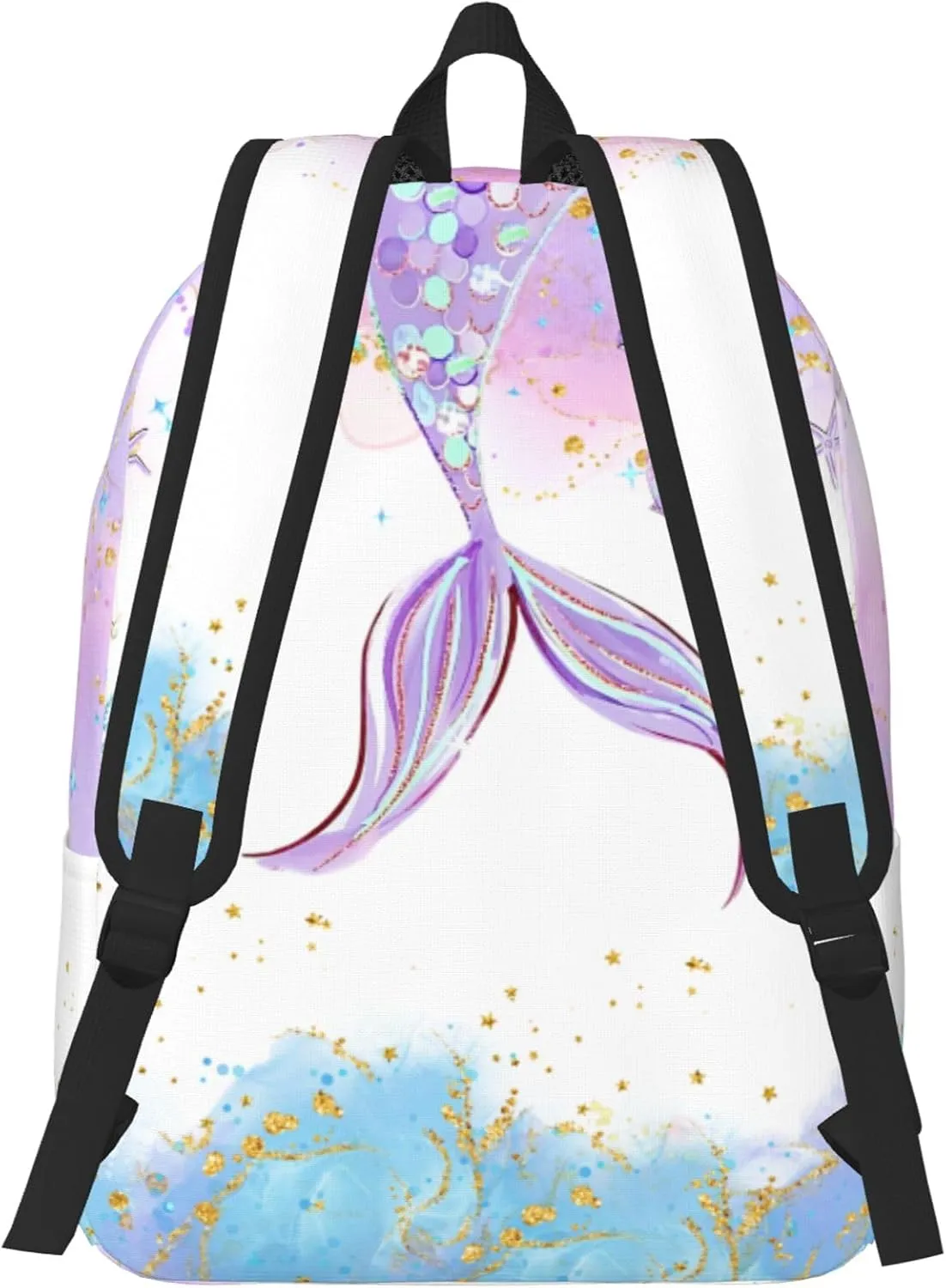 J&SBGFT Personalized Backpack for Girls,Custom Backpacks with Name,Customized Mermaid School Bag for Kids Girl,Book Bags for Student Back to School Travel Picnic 15in