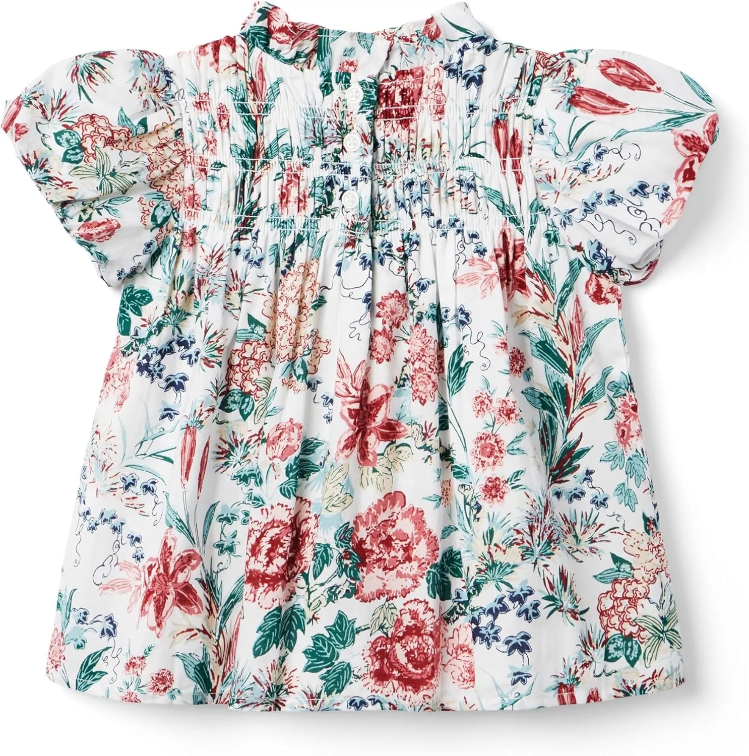 Janie and Jack Girl's Floral Smocked Blouse (Toddler/Little Kids/Big Kids)