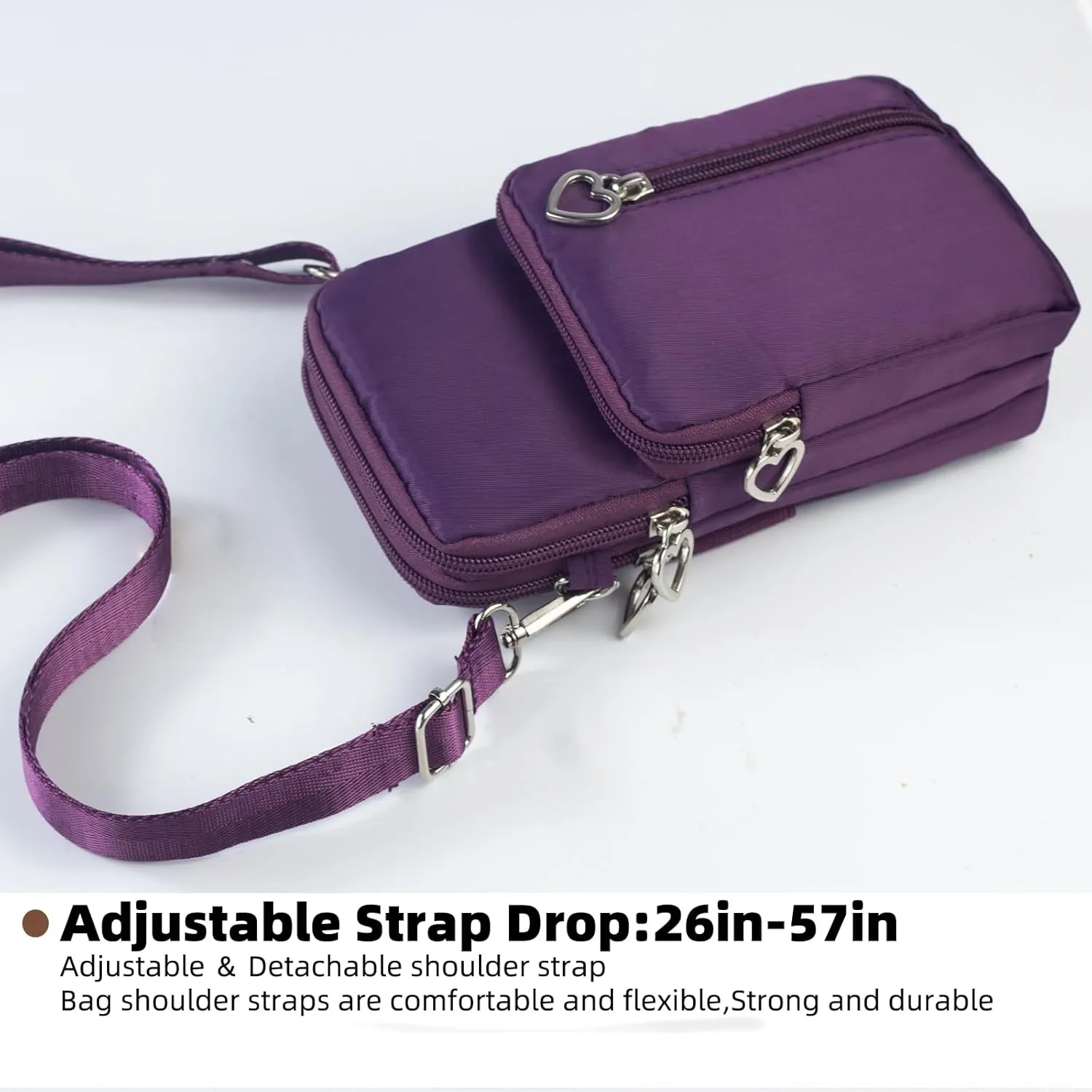JANKS Small Crossbody Bag for Women - Mini Phone Purses with Crossbody Strap and Wallet - Nylon Arm Bag