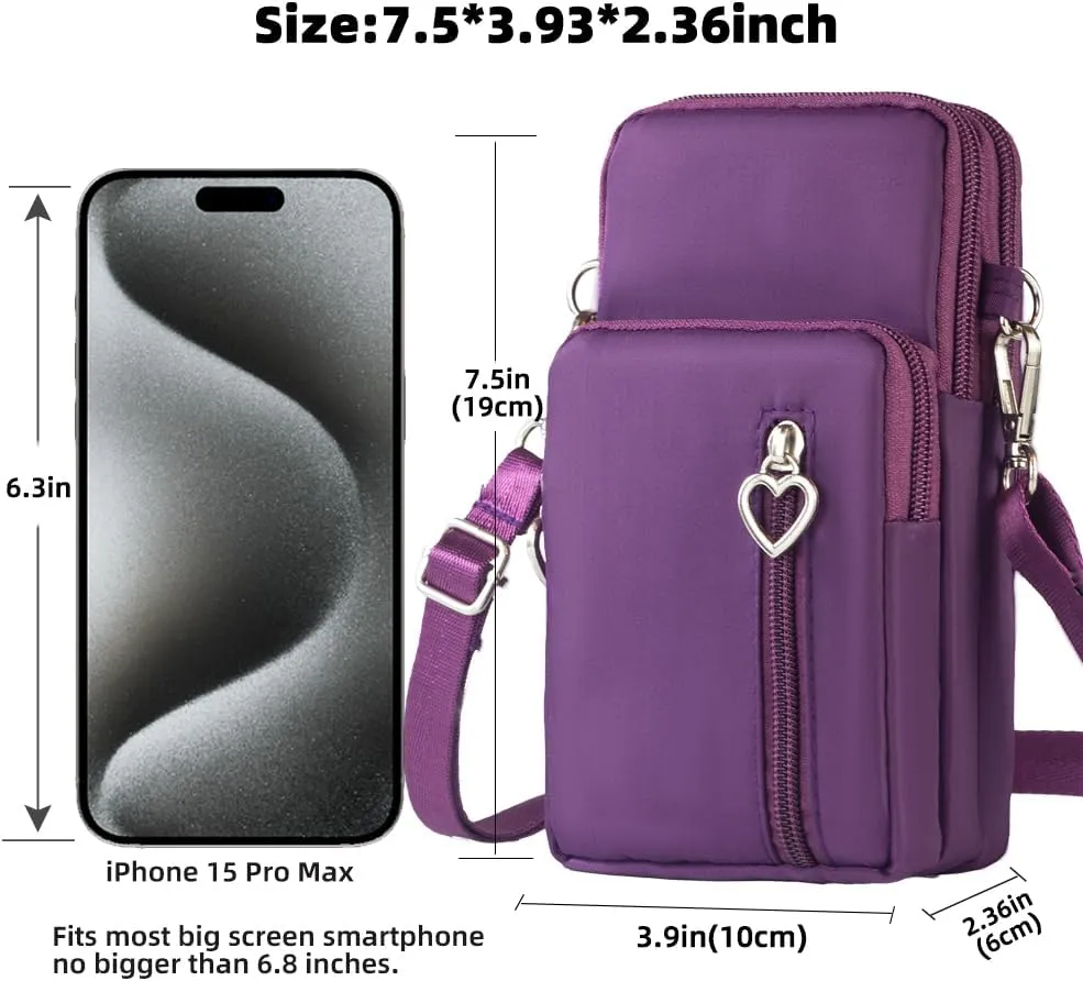 JANKS Small Crossbody Bag for Women - Mini Phone Purses with Crossbody Strap and Wallet - Nylon Arm Bag