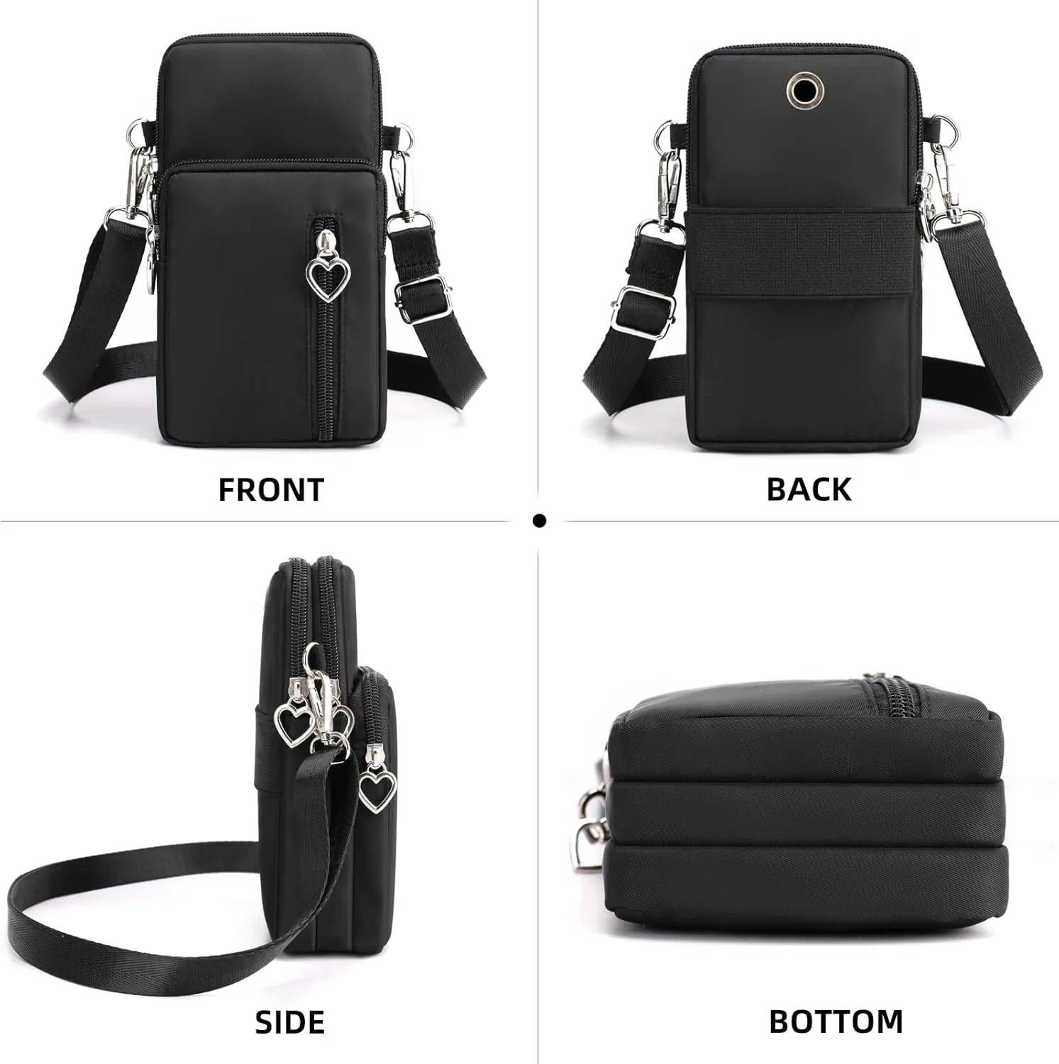 JANKS Small Crossbody Bag for Women - Mini Phone Purses with Crossbody Strap and Wallet - Nylon Arm Bag