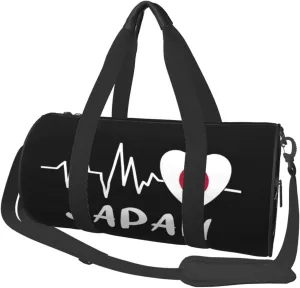 Japan Heartbeat Duffel Bag Gym Bag Travel Sports Tote Large Foldable Beach Swim Yoga3