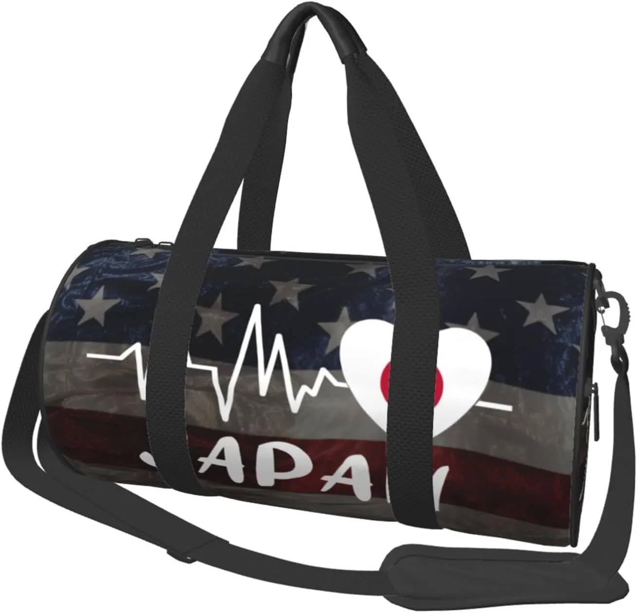 Japan Heartbeat Duffel Bag Gym Bag Travel Sports Tote Large Foldable Beach Swim Yoga5