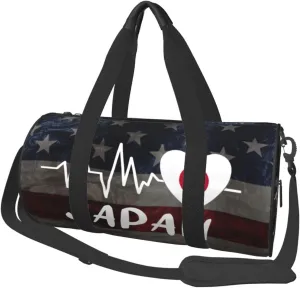 Japan Heartbeat Duffel Bag Gym Bag Travel Sports Tote Large Foldable Beach Swim Yoga5