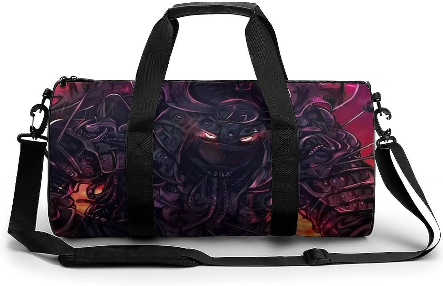 Japanese Samurai Graphic Duffelbag Utility Bag Lightweight Duffelbag Picnic Bags Gym Satchel Durable Handbag Sports Duffel Bags 17.7in/9in/9in