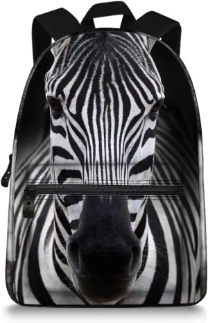 JeremySport Toddler Backpack Boys, 15 Inch Kids Backpack for Preschool,Zebra