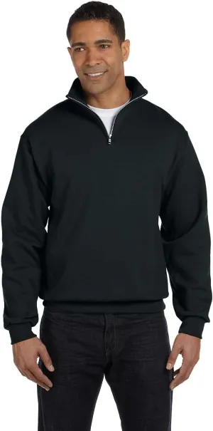 Jerzees Adult NuBlend Quarter-Zip Cadet-Collar Sweatshirt - Black - S