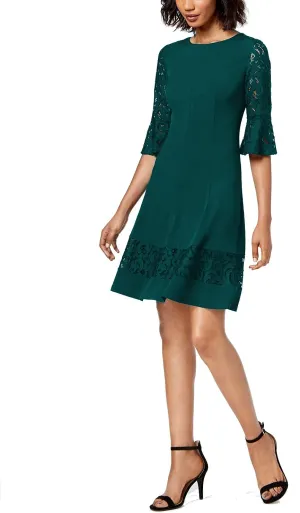 Jessica Howard Lace-Sleeve a-Line Dress, Hunter 18