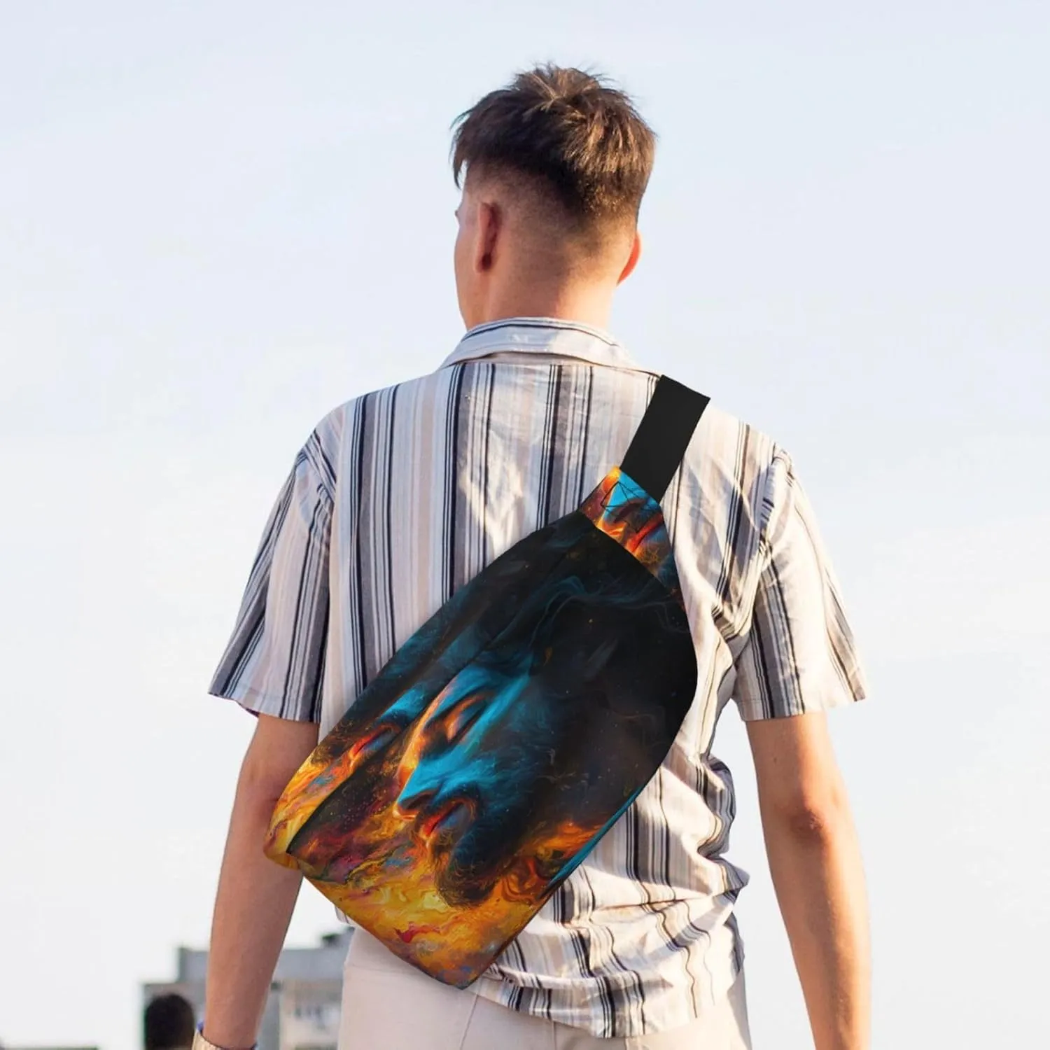 Jesus Fanny Pack For Women Man,Religious Christ Church God Waist Belt Bag Crossbody For Sports Travel Hiking Running Jogging