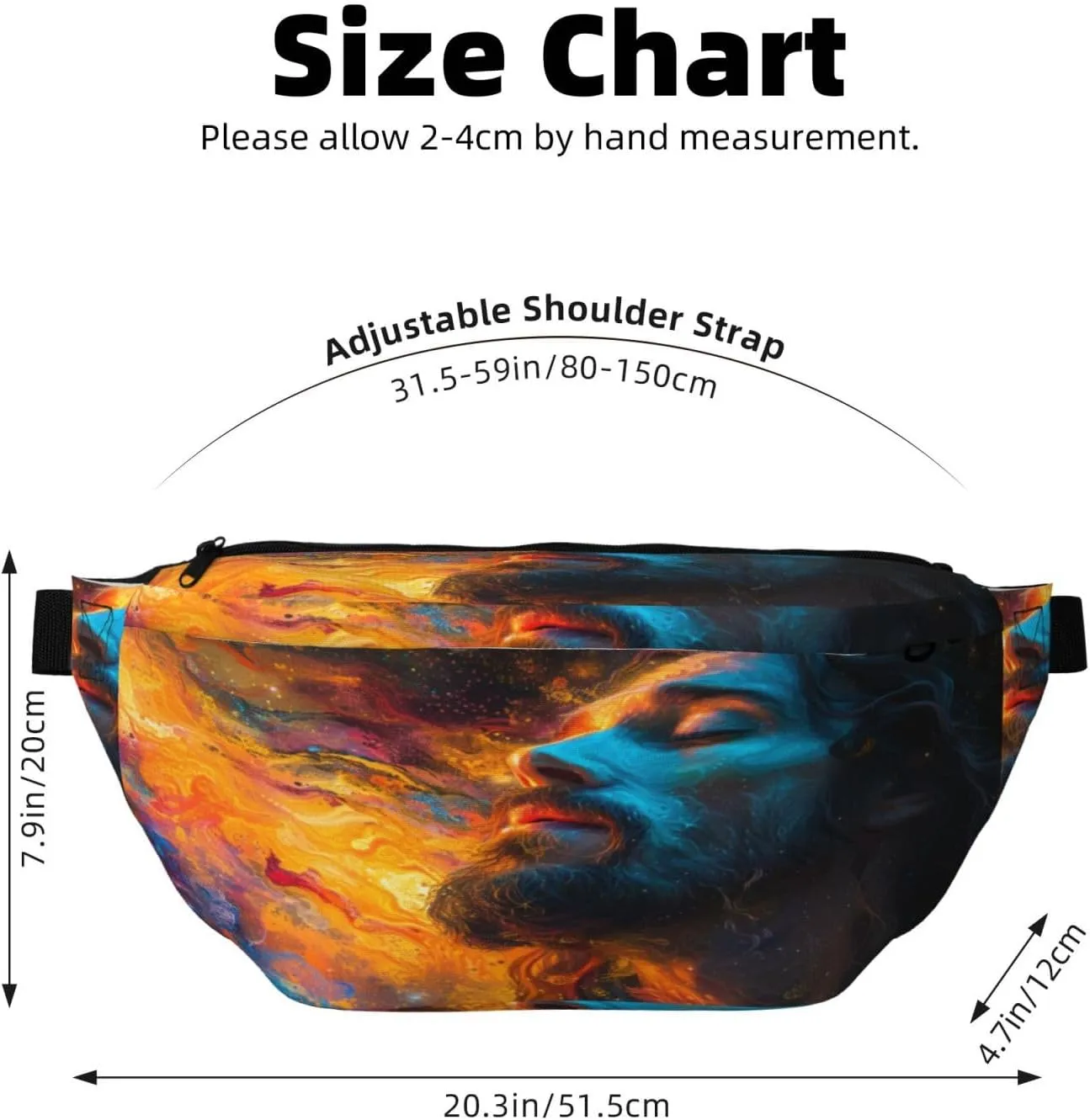 Jesus Fanny Pack For Women Man,Religious Christ Church God Waist Belt Bag Crossbody For Sports Travel Hiking Running Jogging