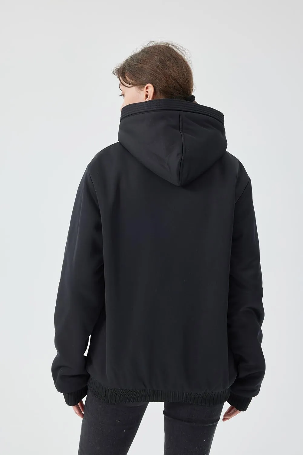 JiangWu Womens Fashion Fleece Sherpa Lined Hooded Coat Winter Thicken Warm Jacket
