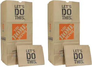 JKaDH 49022-10PK Heavy Duty Brown Paper Lawn and Refuse Bags for Home and Garden, 30 gal (10 Lawn Bags) 2 Pack