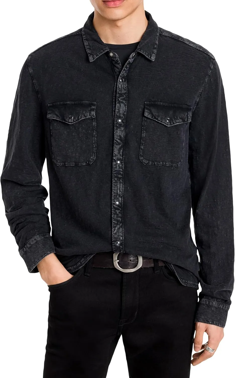 John Varvatos ARVON Western Shirt Mineral Black XL