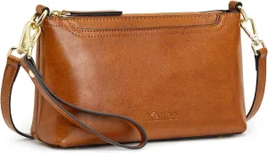 Kattee Leather Crossbody Bags for Women Trendy, Small Shoulder Purses and Handbags, Clutch Wristlet Wallet with 2 Straps