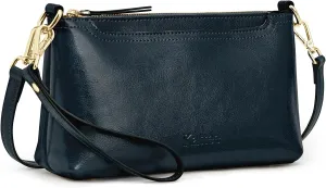 Kattee Leather Crossbody Bags for Women Trendy, Small Shoulder Purses and Handbags, Clutch Wristlet Wallet with 2 Straps