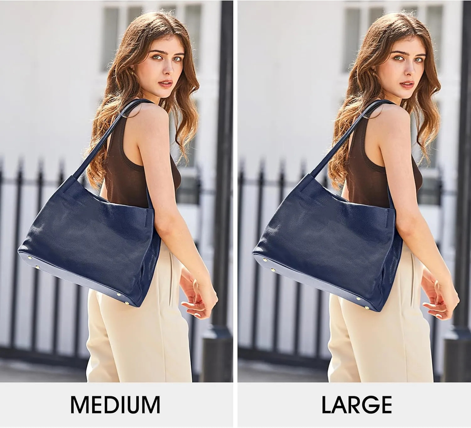 Kattee Leather Tote Bags for Women, Casual Shoulder Hobo Purses and Handbags, Top Magnetic Snap Closure