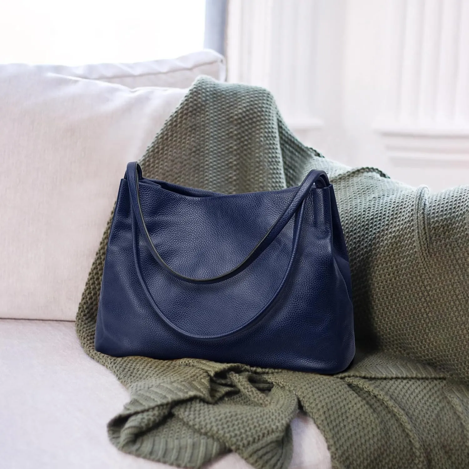 Kattee Leather Tote Bags for Women, Casual Shoulder Hobo Purses and Handbags, Top Magnetic Snap Closure