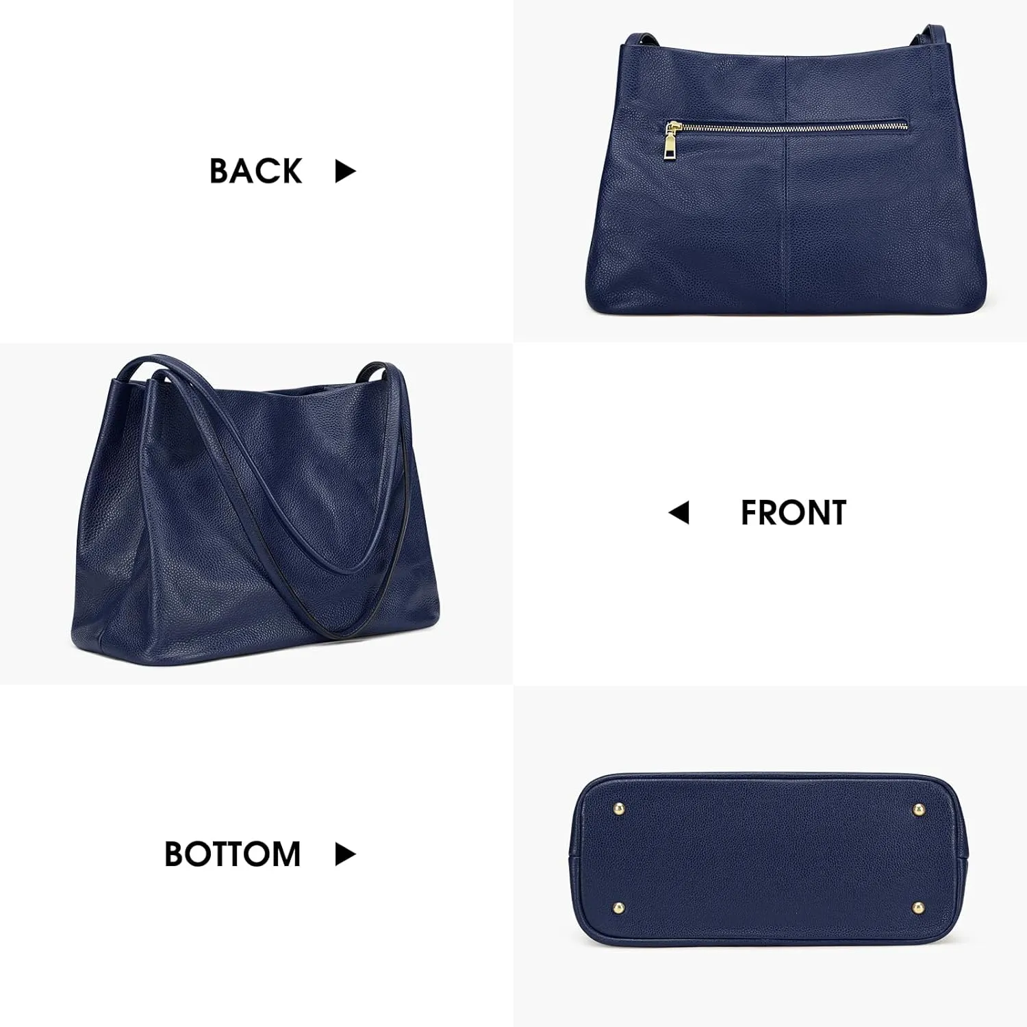 Kattee Leather Tote Bags for Women, Casual Shoulder Hobo Purses and Handbags, Top Magnetic Snap Closure