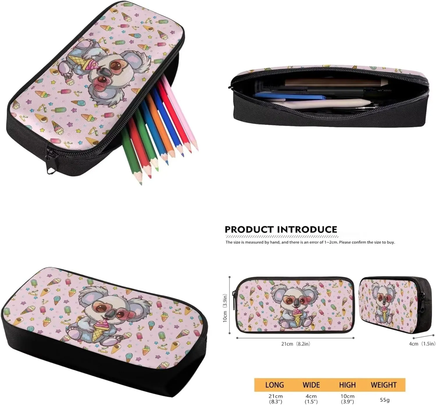 Kawaii Koala Teen Backpacks for Girl Middle School Fashion Shoulder Bag for School Teens Leakproof Freezable Lunch Bag with Strap for School Students