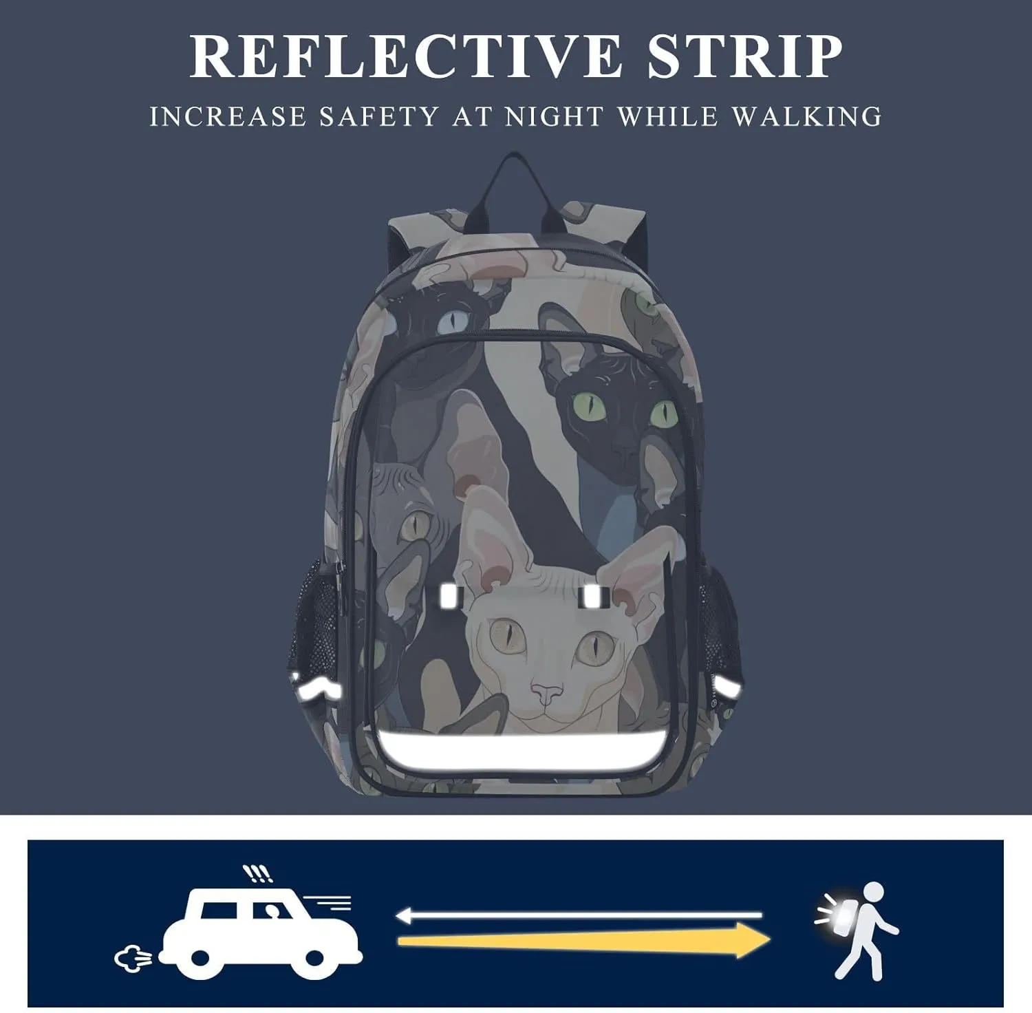 Kawaii Sphynx Cats School Backpack for Girls-Boys Elementary School Bookbag Daypack for Kids