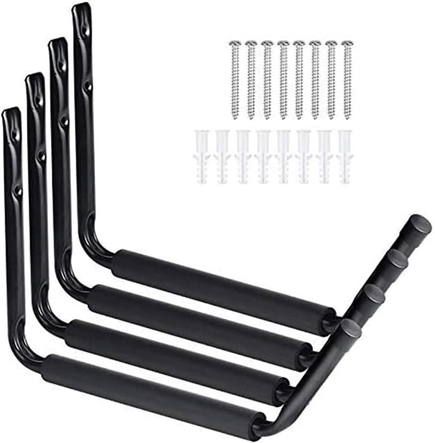 Kayak Storage Hanger, 4 Pcs Indoor Kayak Utility Hooks Rack, Heavy Duty Garage Hangers Wall Mount for Yacht Kayak Baseball Bats