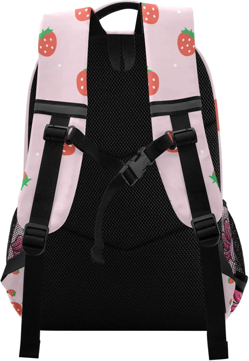 Kcldeci Kids Backpack for Girls Boys Strawberry Polka Dot Cute Axolotl Mascot Cartoon Middle-School Backpacks Elementary Bookbags School Book Bag Travel Bag