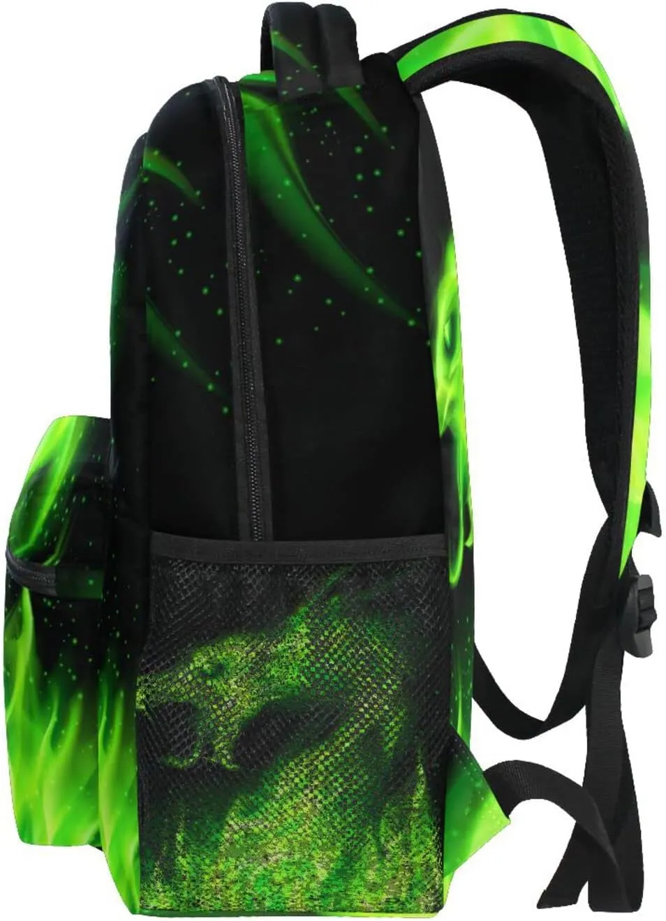 Kcldeci Personalized Dragon Backpack Custom Green Fire Dragon Kids Backpacks School Bag Bookbag Schoolbag Daypack Travel Bag