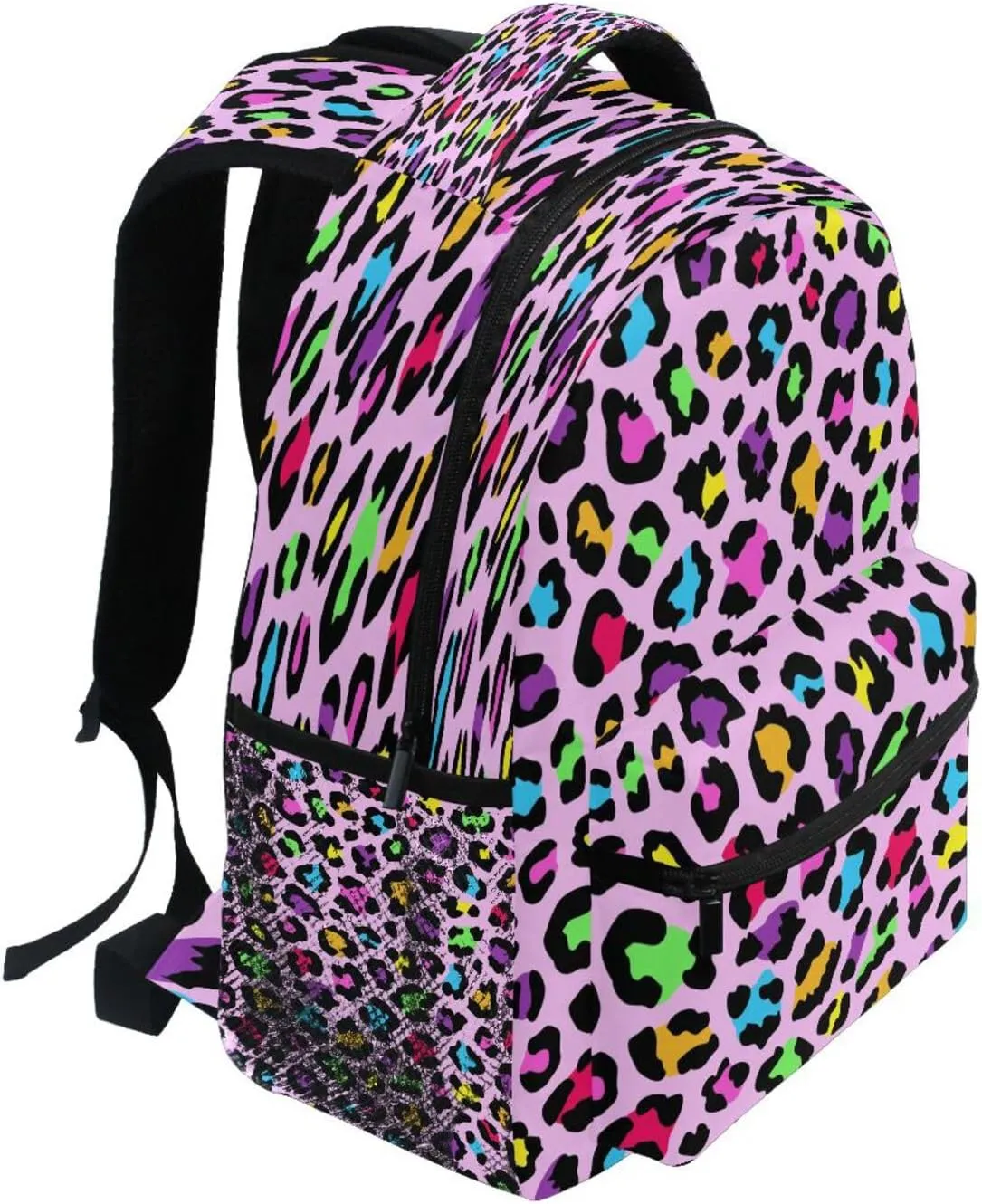 Kcldeci Toddler Backpack for School Rainbow Cheetah Leopard Boys Girls Kids School Bags Bookbag Elementary Children Bookbags Casual Travel Back Pack