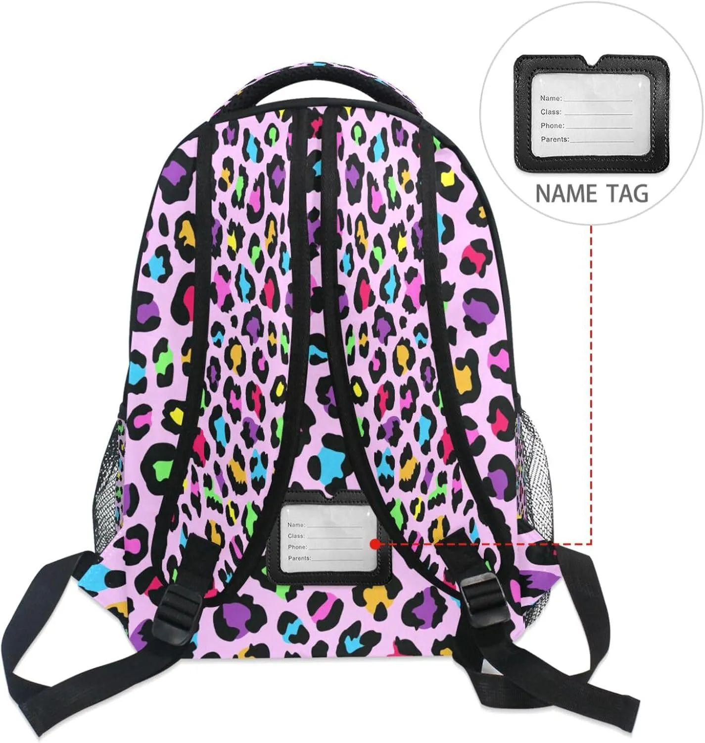 Kcldeci Toddler Backpack for School Rainbow Cheetah Leopard Boys Girls Kids School Bags Bookbag Elementary Children Bookbags Casual Travel Back Pack