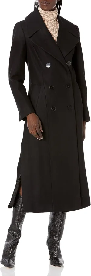 Kenneth Cole Women's Classic Double Breasted Wool Maxi Coat