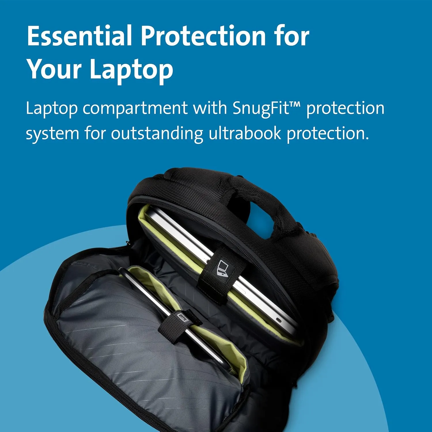 Kensington Triple Trek Slim Laptop Backpack for MacBooks, Chromebooks, Tablets & Ultrabooks up to 13-Inch-14-Inch (K62591AM), Black