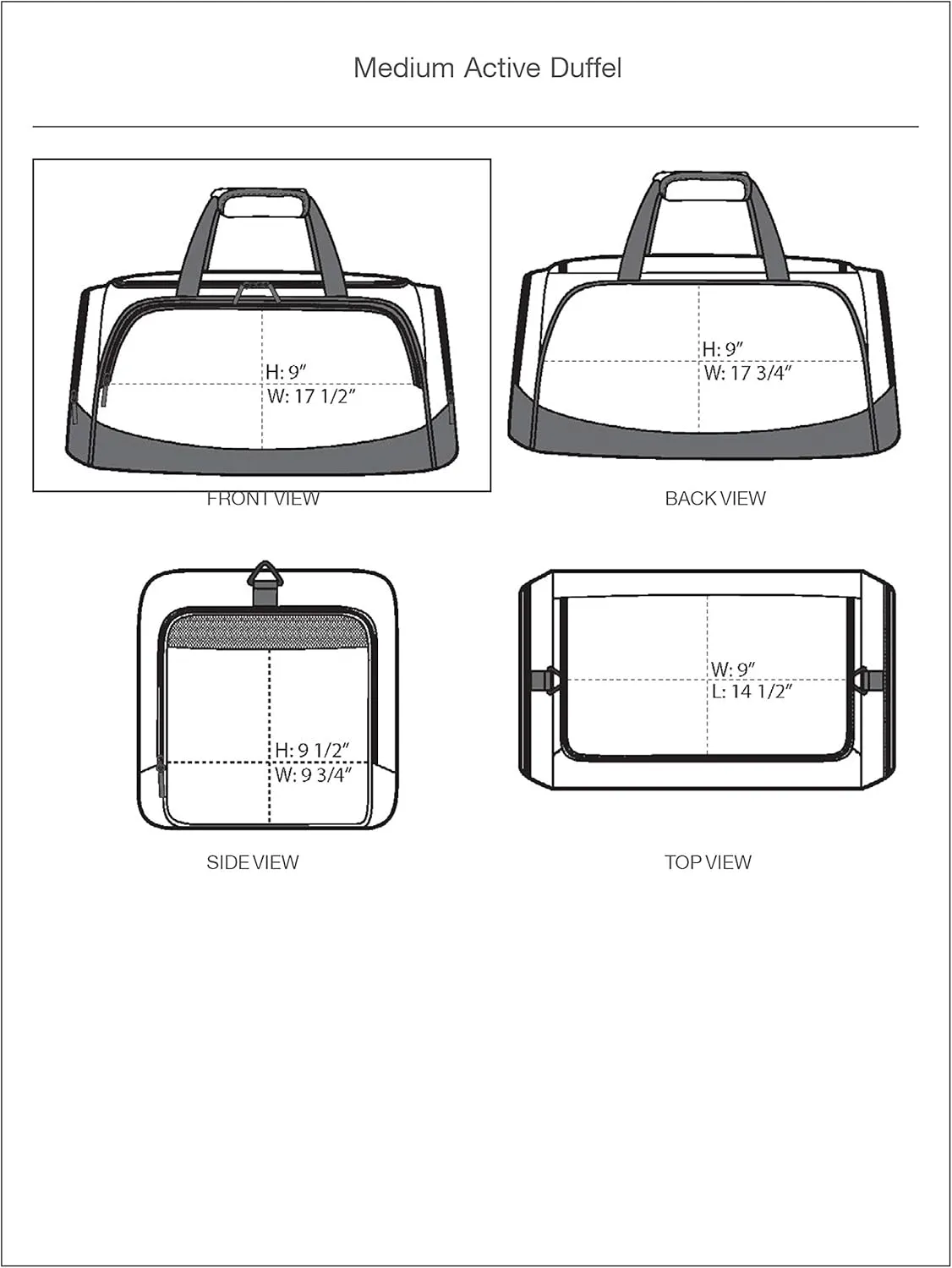 Kent State University Active Duffel Bag - KSU Travel Tote (M 12"H x 26"W x 12"D, Black)