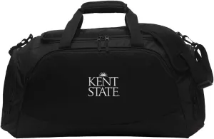 Kent State University Active Duffel Bag - KSU Travel Tote (M 12"H x 26"W x 12"D, Black)