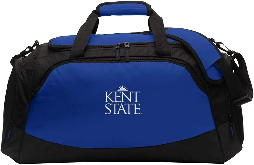 Kent State University Active Duffel Bag - KSU Travel Tote (M 12"H x 26"W x 12"D, Royal)