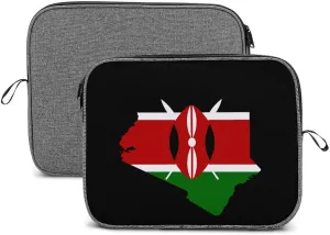 Kenya Flag Map Laptop Bag Lightweight Laptop Sleeve Case Durable Briefcase Carrying Case for Men Women 13inch