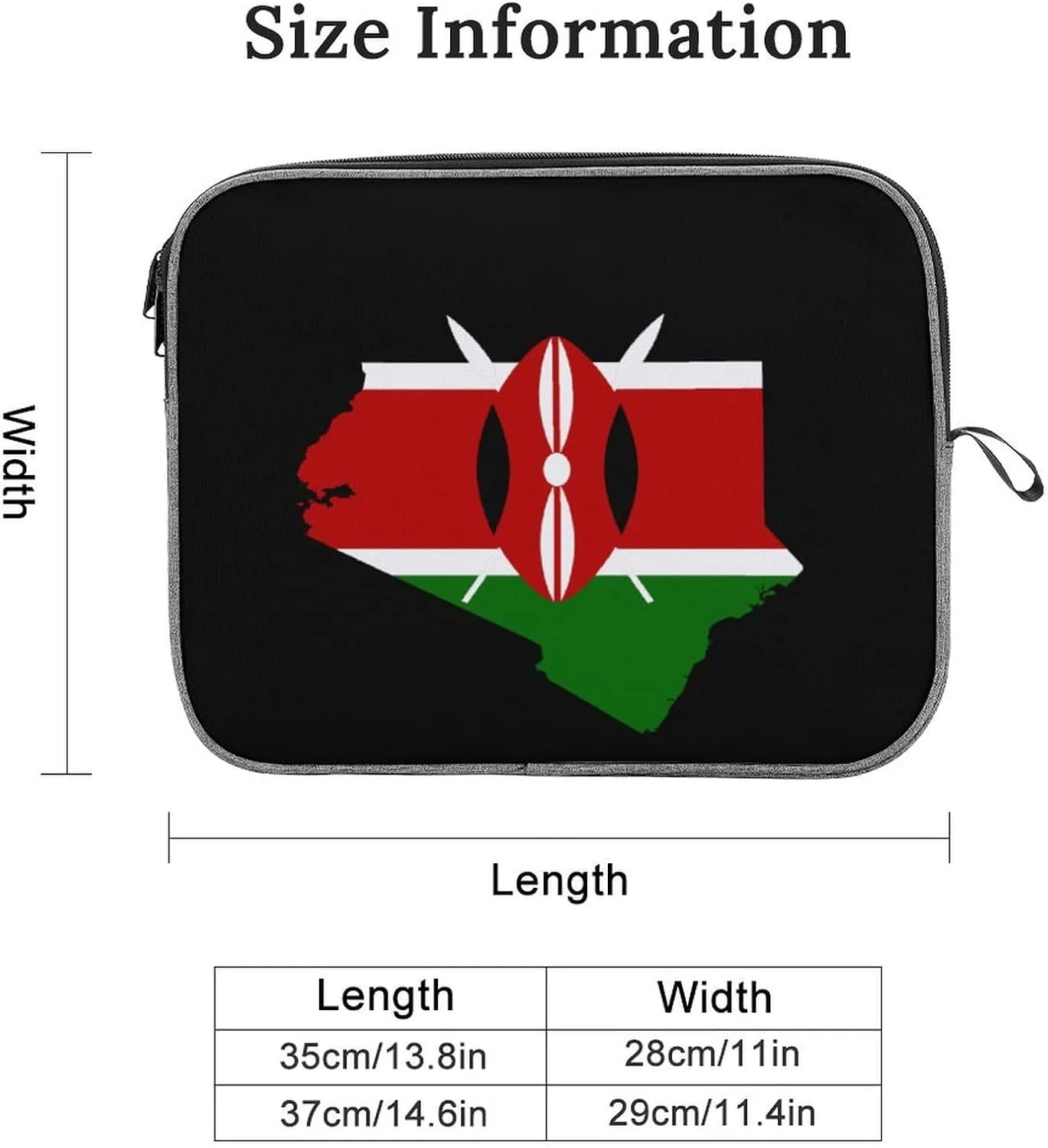Kenya Flag Map Laptop Bag Lightweight Laptop Sleeve Case Durable Briefcase Carrying Case for Men Women 13inch