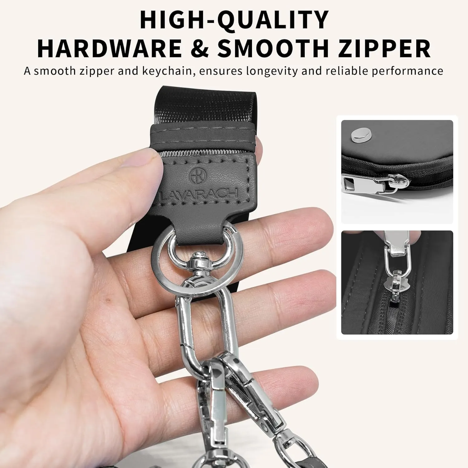 Keychain Wristlet Wallet for Women Zippered Dual Pouch Wristlet Nylon Coin Purse Small Wallet with Key Ring