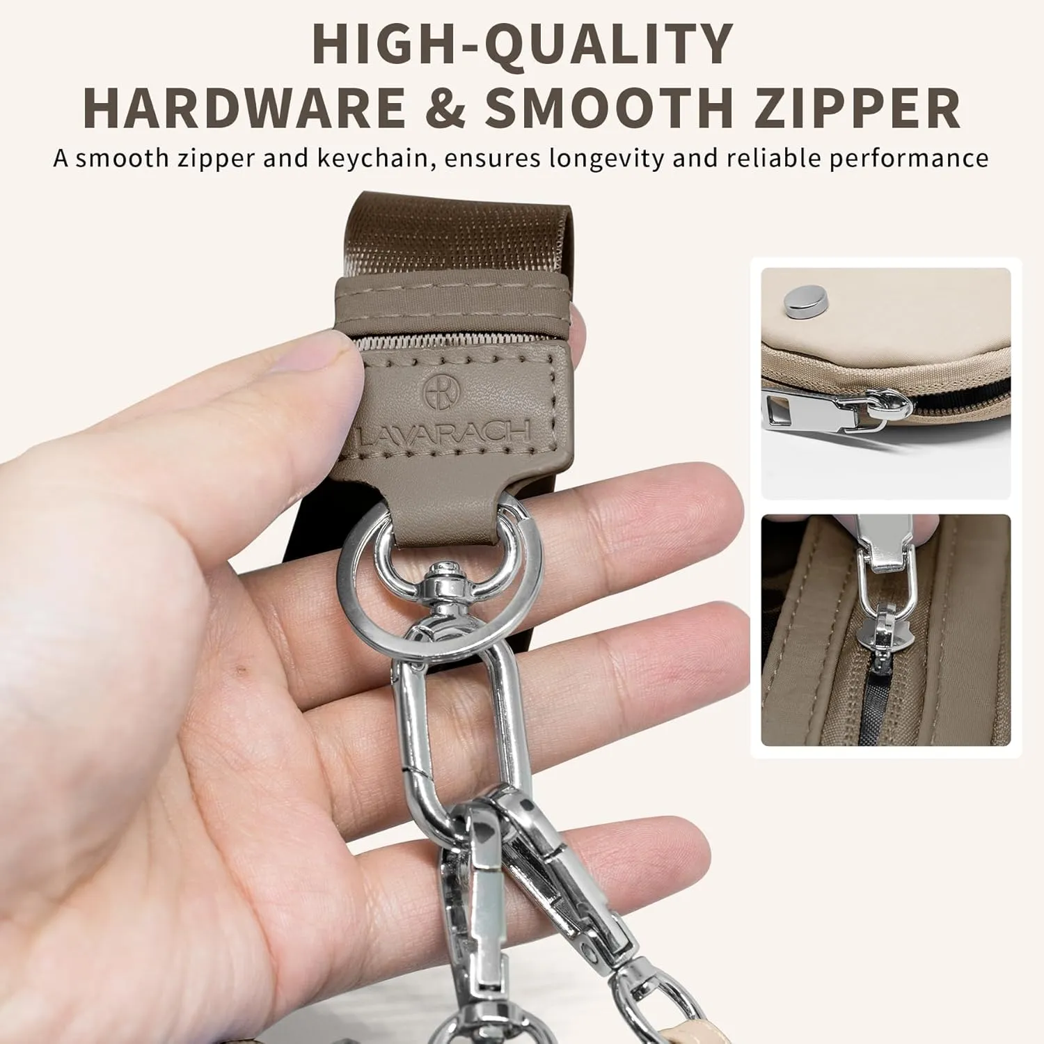 Keychain Wristlet Wallet for Women Zippered Dual Pouch Wristlet Nylon Coin Purse Small Wallet with Key Ring