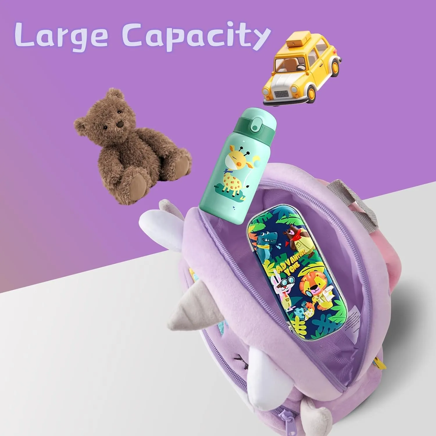 Kids Backpack for Boys Girls, Cute Toddler Backpack Preschool Kindergarten Child Bookbag, Mini Travel Bag for Ages 2-6 Year Old Birthday Gift