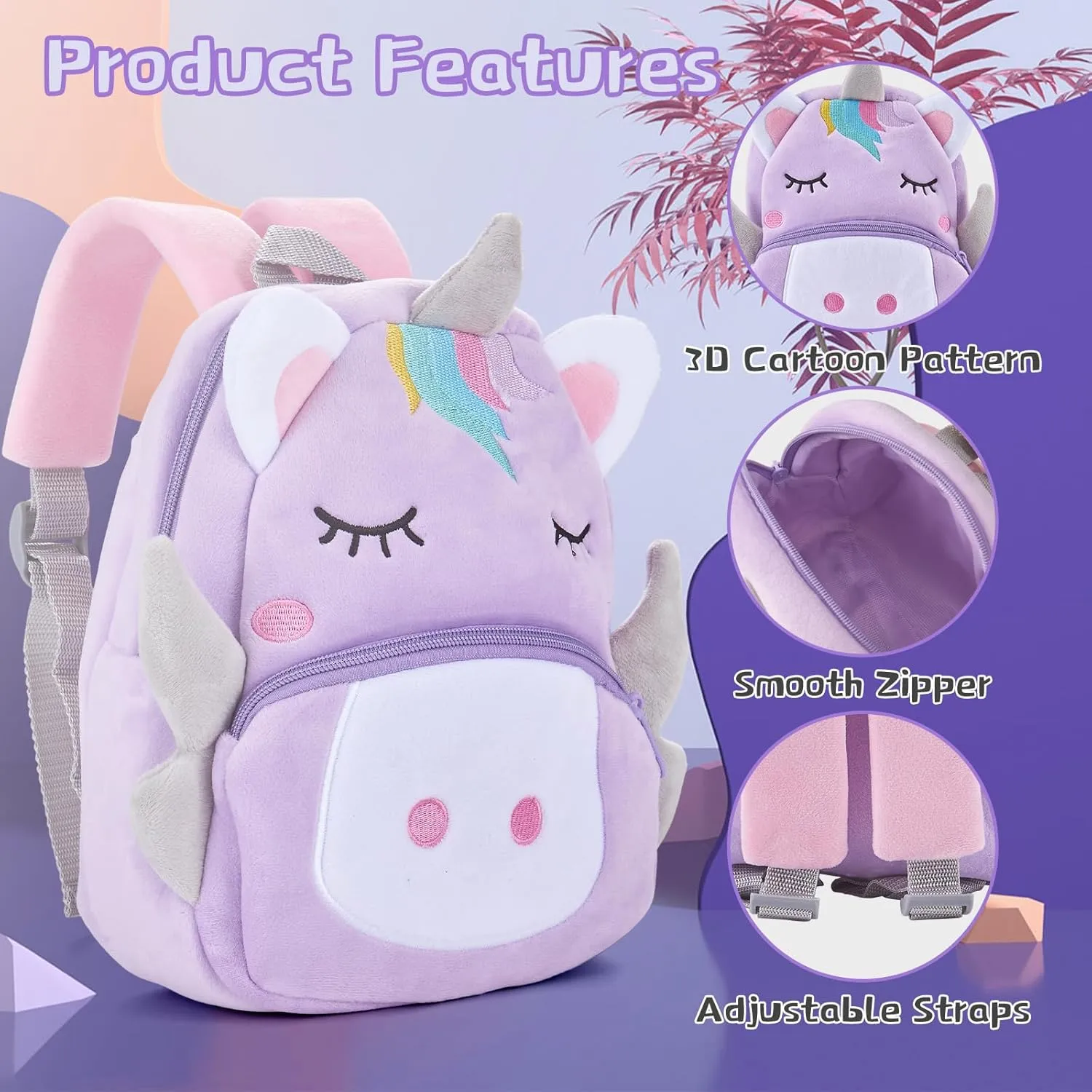 Kids Backpack for Boys Girls, Cute Toddler Backpack Preschool Kindergarten Child Bookbag, Mini Travel Bag for Ages 2-6 Year Old Birthday Gift