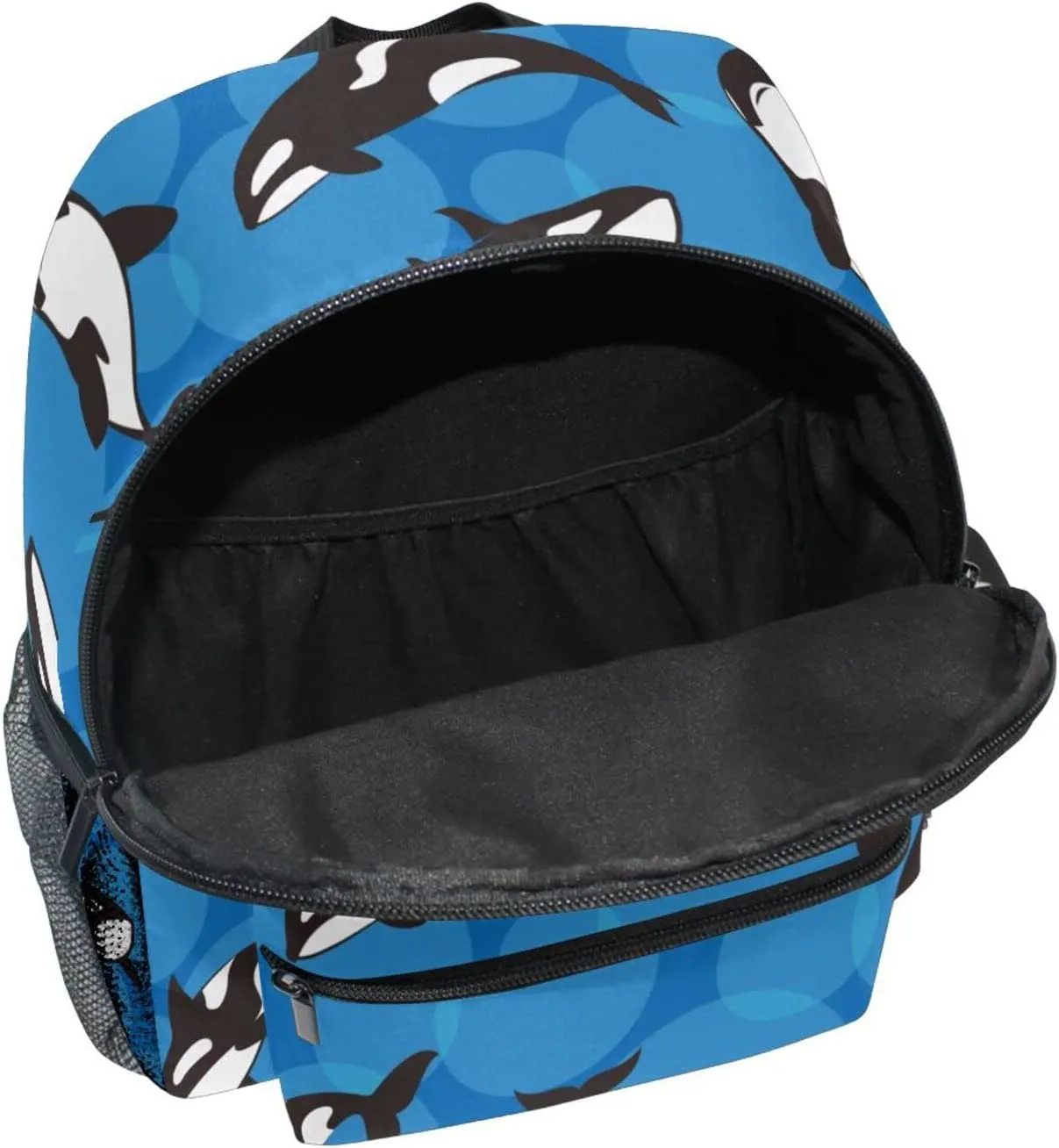 Kids Backpack for Boys Orca Killer Whale Blue Toddler Bags Children Preschool Kindergarten Small Chest Strap