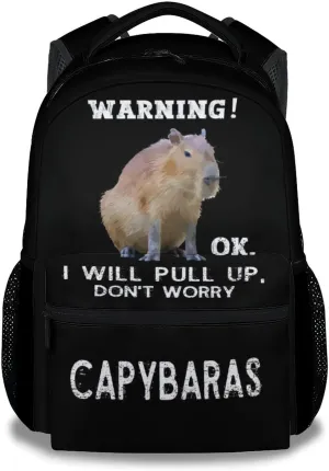 Kids Backpack for School - 16 Inches Black Backpacks for Girls, Boys - Funny Bookbag for Middle School