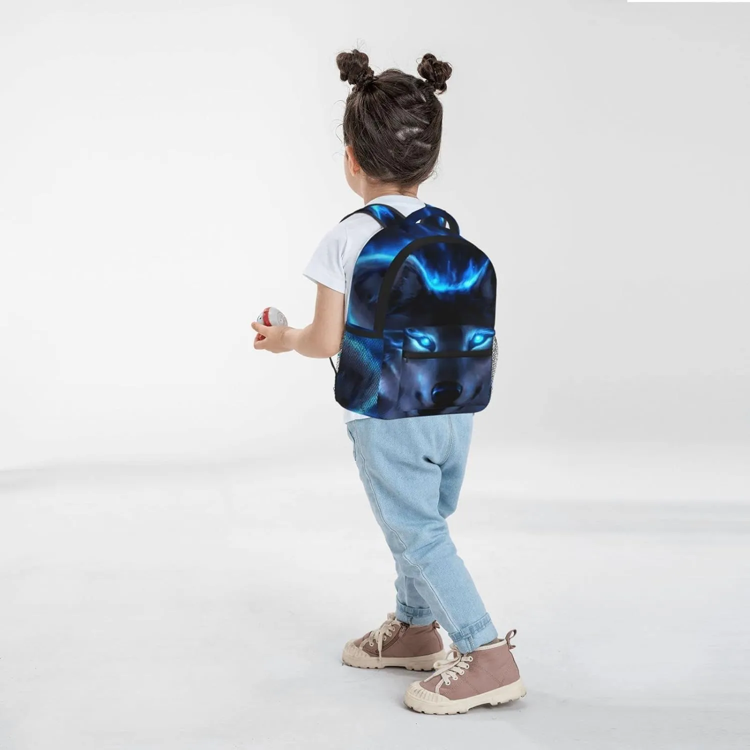 Kids Galaxy Wolf Backpack Bookbag 12 inch Laptop Bag Shoulder Bag Casual Daypack for Girl Boys