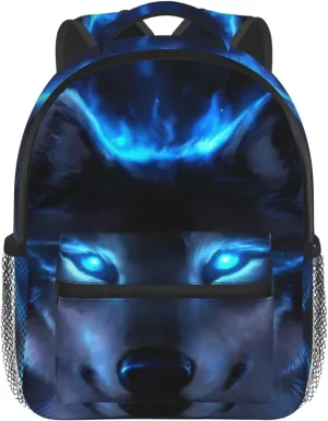 Kids Galaxy Wolf Backpack Bookbag 12 inch Laptop Bag Shoulder Bag Casual Daypack for Girl Boys