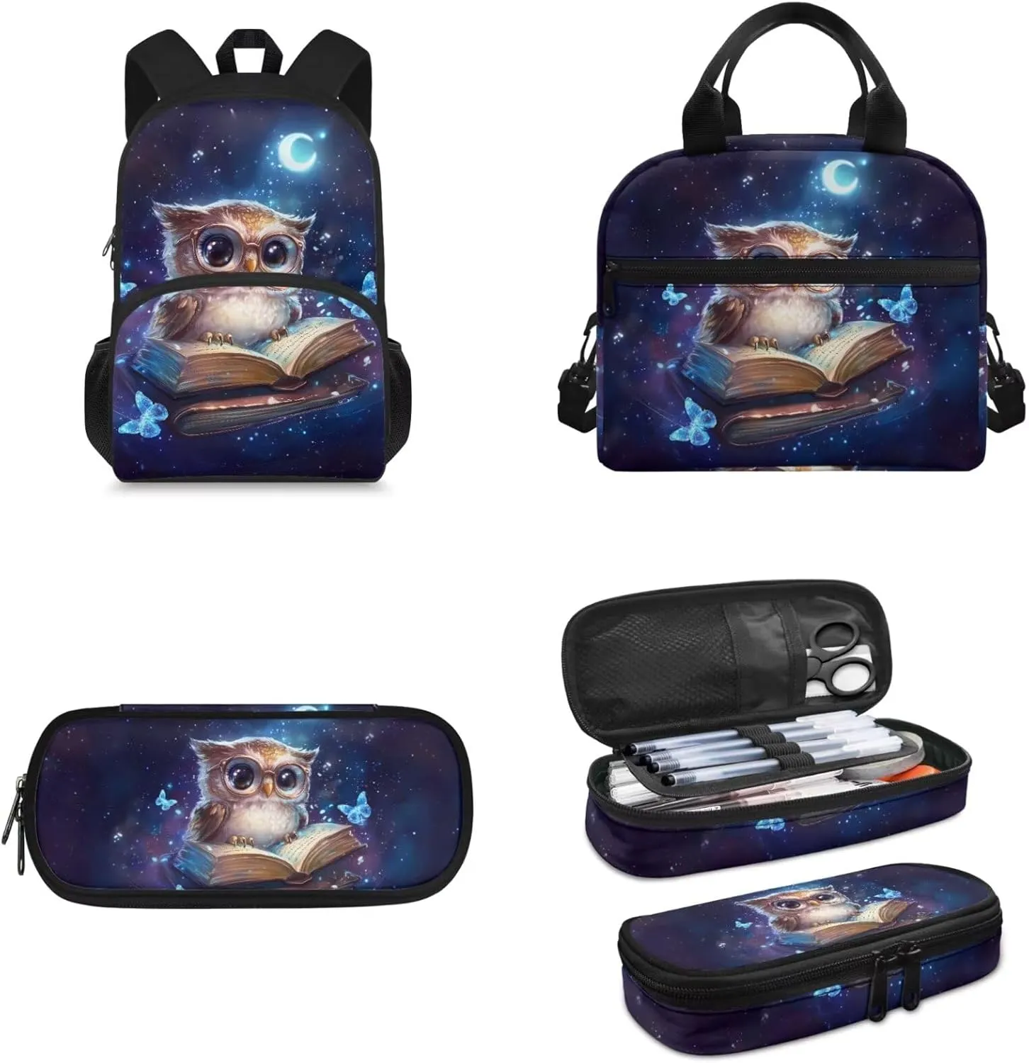 Kids School Backpack,15" Cartoon Schoolbag 3 Piece Lightweight Ruggedly Reinforced Shoulder Book Bag for Boys Large Capacity Back to School Children Supplies Birthday