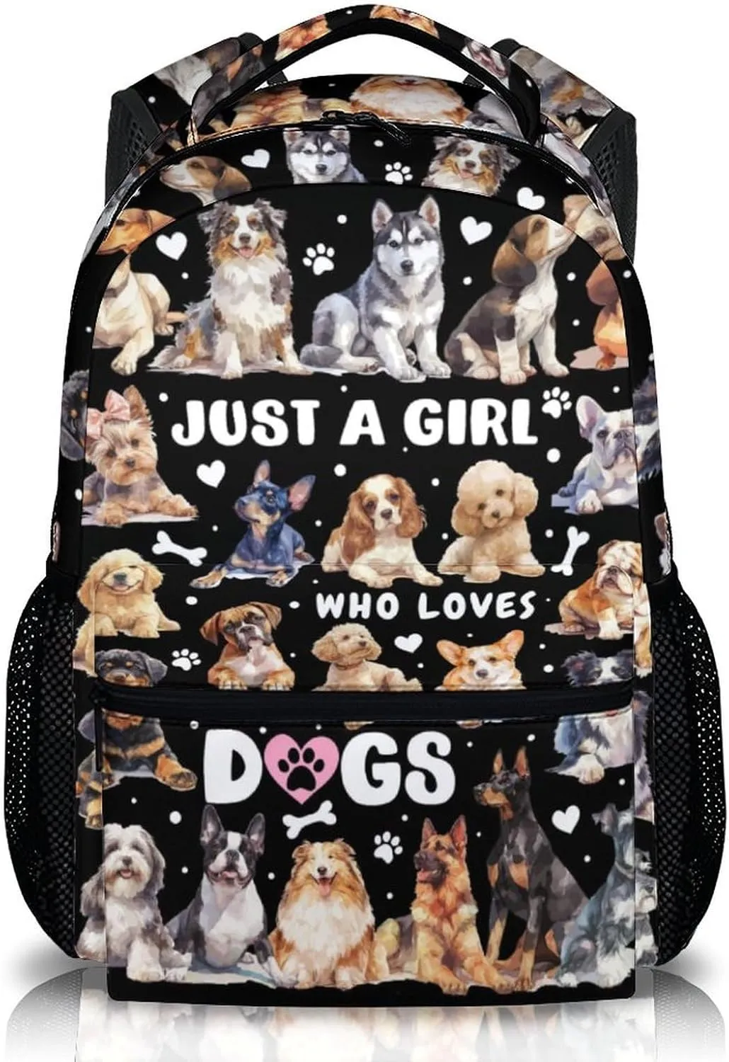 Kids School Backpacks, Cute Dog Bookbag, 17 Inch Large Capacity Girls Boys Schoolbag for Gift, Casual Bookbag for Preschool Elementary Kindergarten School Travel