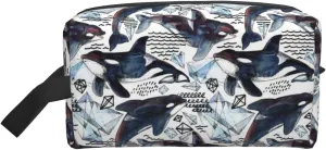 Killer Whale Print Travel Cosmetic Large Capacity Zippered Storage Bag For Toiletries Daily Essentials
