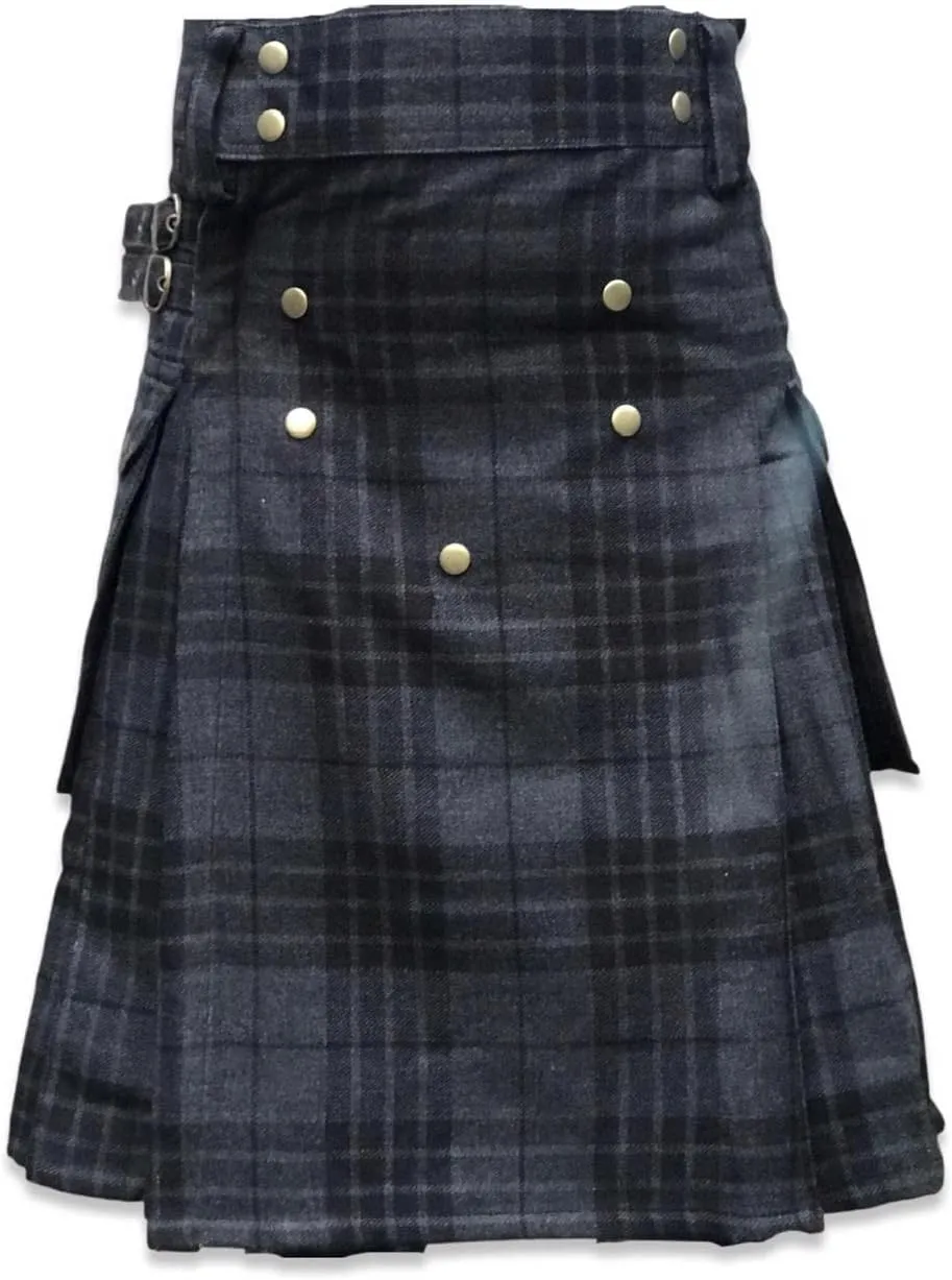 Kilt for Men - Scottish Tartan Sports Utility Mens Kilt | Stylish Kilts for Casual Wear